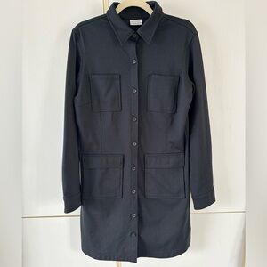 Colombia Women Medium Black Button-Front Long Jacket Outdoor Utility Minimalist